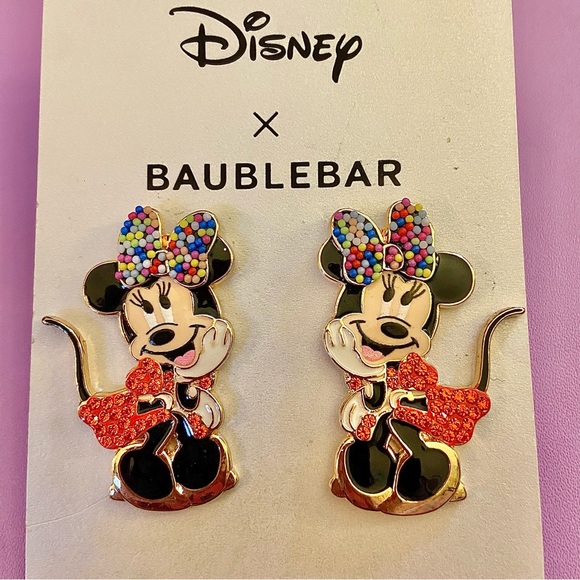 Disney Jewelry - NWT Minnie Mouse Baublebar Earrings